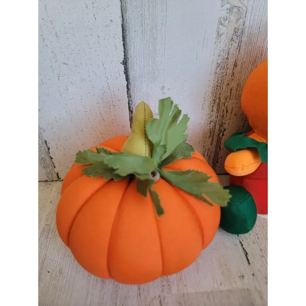 Vintage plush Halloween‎ jack o'lantern man set Unique home decor